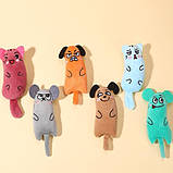 Іграшка Мишка з котячою мятою для домашніх улюбленців 15см Помаранчева, фото 4