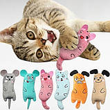 Іграшка Мишка з котячою мятою для домашніх улюбленців 15см Помаранчева, фото 5