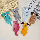 Іграшка Мишка з котячою мятою для домашніх улюбленців 15см Помаранчева, фото 8