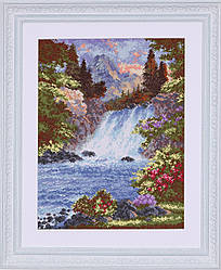 Набір для вишивки муліне ДМС "Гірський водоспад", 30x40 см