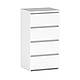 Стильний низький вузький комод білий 40 см на 4 шухляди без ручок модерн у спальню Бруклін Мебель Сервіс, фото 3