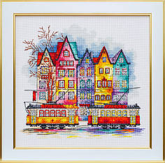 Набір для вишивки муліне ДМС "Фарби старого міста", 30x30 см