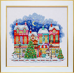 Набір для вишивки муліне ДМС "Різдвяне місто", 30х30 см
