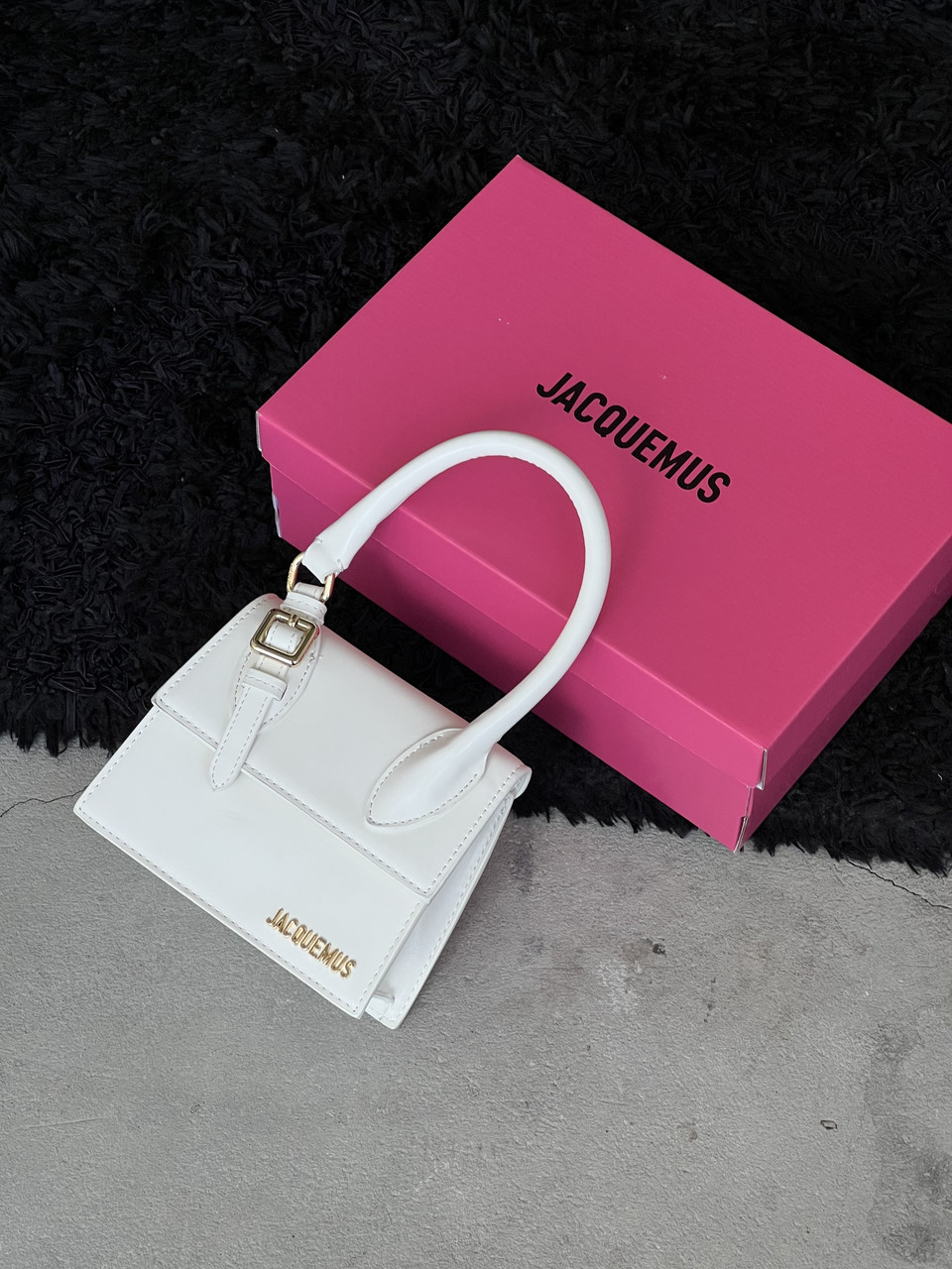 Сумка жіноча Jacquemus Le Chiquito Moyen Boucle Premium білий Жакмюс, фото 1