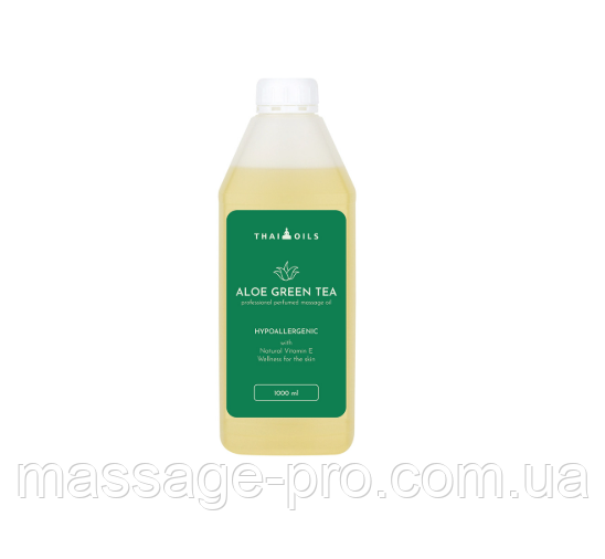 Масажна олія Thai Oils Aloe green tea 1000 мл Масажна олія для всіх типів шкіри