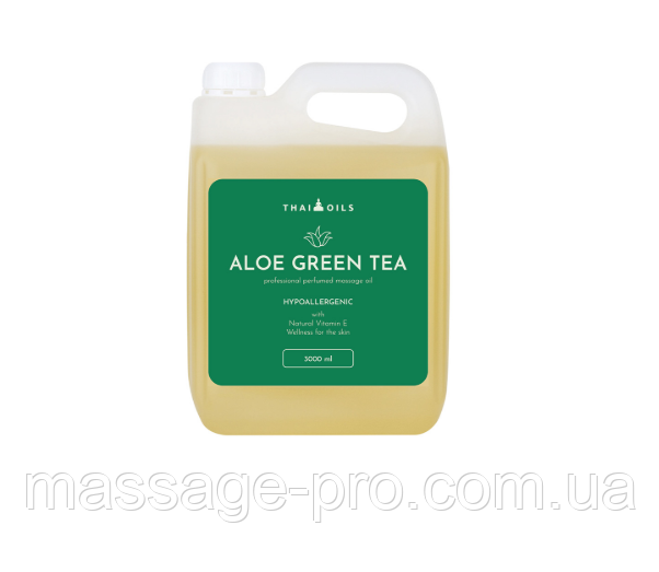 Масажна олія Thai Oils Aloe green tea 3000 мл Зволожувальна масажна олія Олія масажна для салонів, фото 1