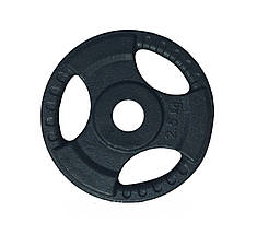 Диск важкоатлетичний з хватами млинець для штанги металевий GoodLift 2,5 кг діаметр 31 мм чорний, фото 2