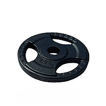 Диск важкоатлетичний з хватами млинець для штанги металевий GoodLift 2,5 кг діаметр 31 мм чорний, фото 3
