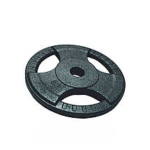 Диск важкоатлетичний з хватами млинець для штанги металевий GoodLift 5 кг діаметр 31 мм чорний, фото 3