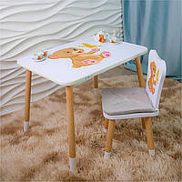 Дитячий стіл + стілець з м'якою подушкою для сидіння ВЕДМЕЖАТКО