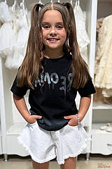 ОПТОМ Футболка чорного кольору для дівчинки (140 см)  No name 2125000876924