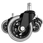 Безшумні роликові колеса Malatec 22077 — 5 шт, 75 мм, для офісного крісла, фото 2