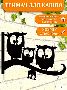 Кронштейн металевий для кашпо і ліхтаря "Сови"