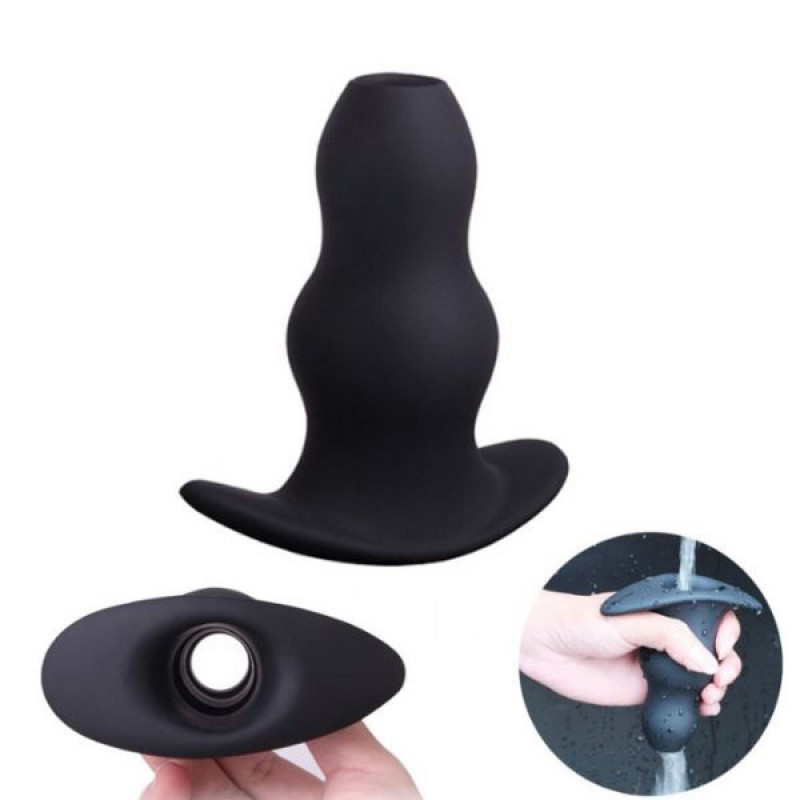 Силіконова анальна пробка з отвором Enema Nozzle Opening Butt Plug Speculum L