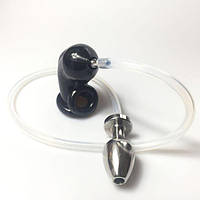 Анальний душ, анальна іригація ATOMIC JOCK чорний, силікон