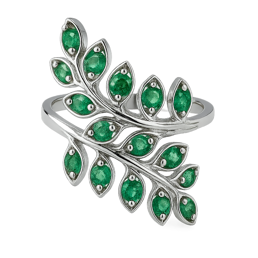 Смарагд срібна каблучка, 0467ЛИ, фото 1