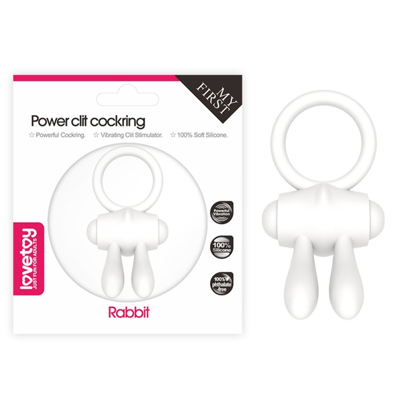 Ерекційне кільце, ерекційний обруч Lovetoy Power Clit Cockring Rabbit вібраційне