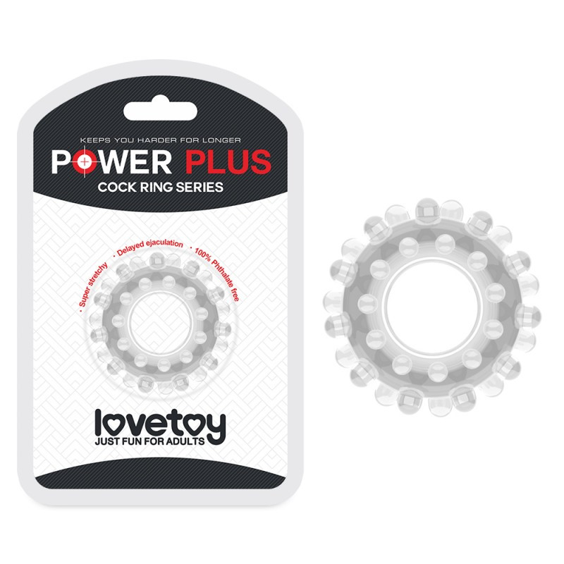 Чоловіче інтимне кільце, ерекційний обруч для пеніса Lovetoy Power Plus прозоре силіконове, фото 1
