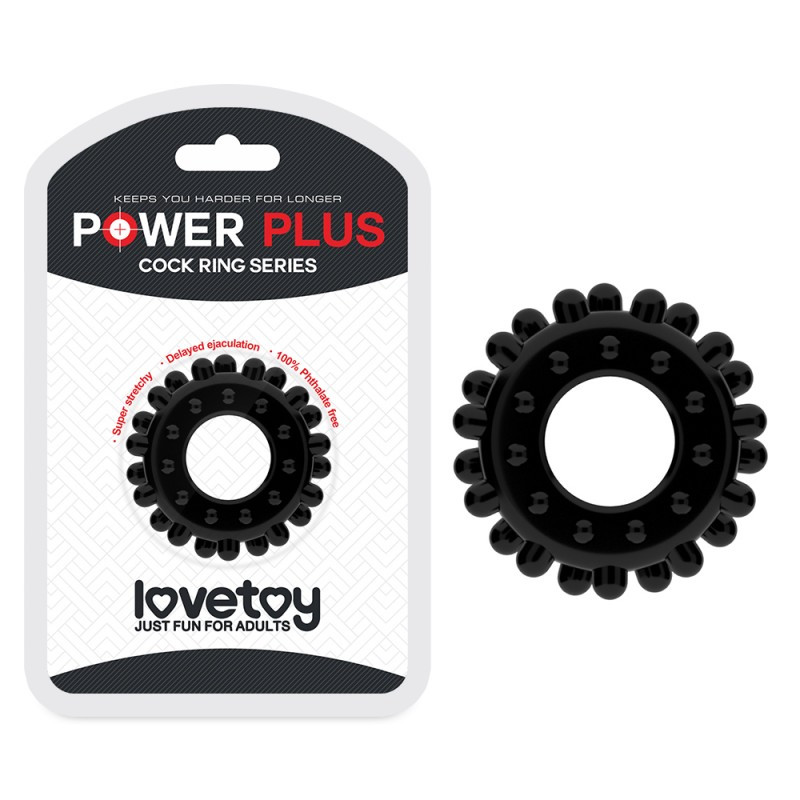 Ерекційне кільце, ерекційний обруч Lovetoy Power Plus силіконове чорне