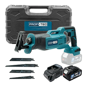 Акумуляторна шабельна пила PROFI-TEC BJR2022 POWERLine: з АКБ 20 V 4.0 Аг (006611)
