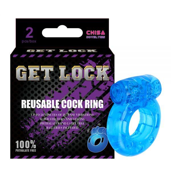 Блакитні ерекційні кільця з кліторальним стимулятором Vibrating Cock Rings Blue, 2 шт.