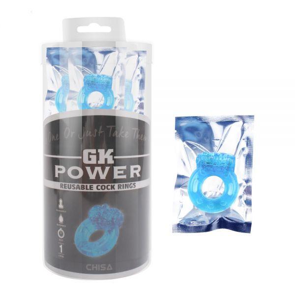 Ерекційне кільце, вібраційне кільце Chisa GK Power блакитне TPE