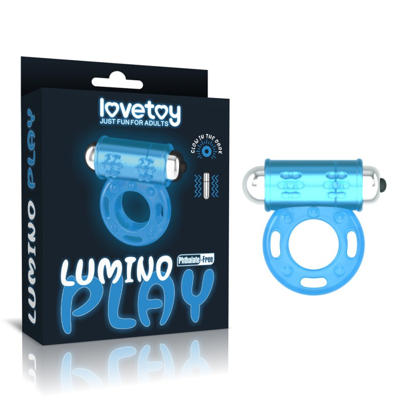 Ерекційне кільце, вібраційне кільце для пеніса Lovetoy Lumino Play з TPE і світінням, фото 1