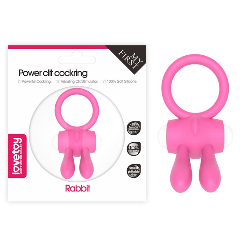 Ерекційне кільце, ерекційний обруч Lovetoy Power Clit рожеве з вібрацією