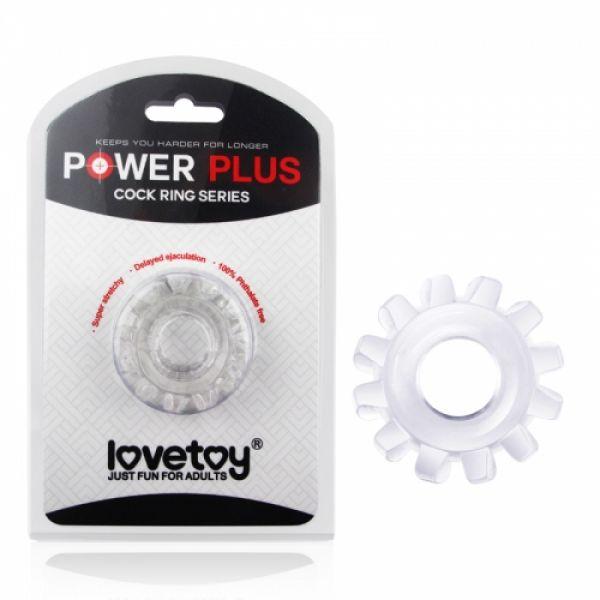 Інтимне кільце, обруч для продовження статевого акту Lovetoy Power Plus Cockring прозоре TPE 0.8-1.6 см, фото 1