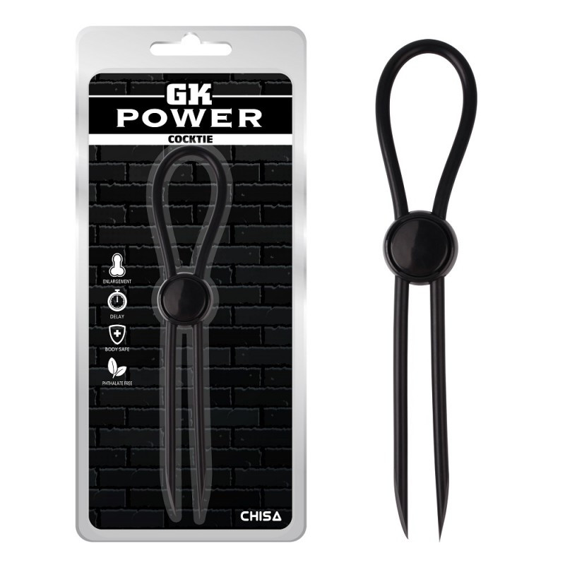 Ерекційне кільце, регульоване кільце Chisa Power Cocktie силіконове, чорне