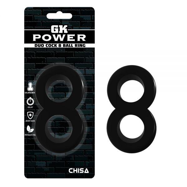 Ерекційне кільце, ерекційний обруч Chisa Duo Cock 8 Ball Ring TPE, блокування сперми