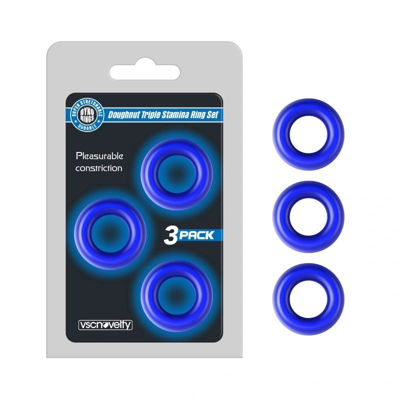 Ерекційні кільця, рекційні обручі Vscnovelty Doughnut Triple Stamina Set з TPE