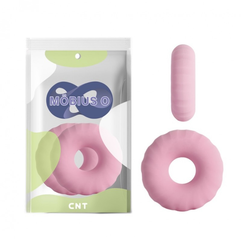 Ерекційні кільця, ерекційні обручі Puff Ring Ripple Pink силіконові, рожеві