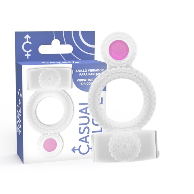 Ерекційне кільце, насадка Ring Vibrating Double Pleasure прозоре силікон