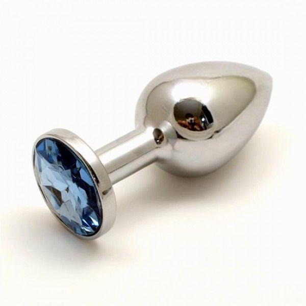 Анальна пробка, анальний стимулятор MetalPlug з кристалом 7 см