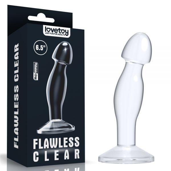 Анальна пробка, плаг для ануса Flawless Clear Prostate Plug прозорий TPE, фото 1