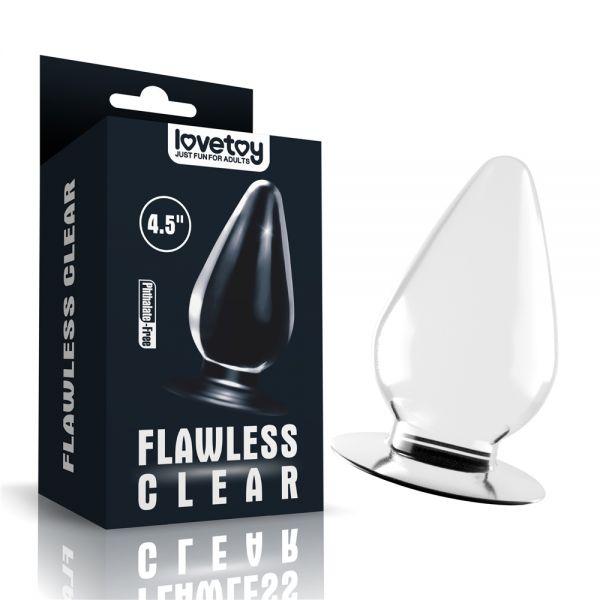 Анальна пробка, анальний корок Lovetoy Flawless Clear прозора, гнучка