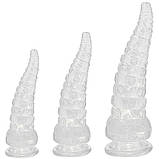 Анальна заглушка, корок стимуляції ануса Octopus Tentacle Small прозорий силікон, фото 2