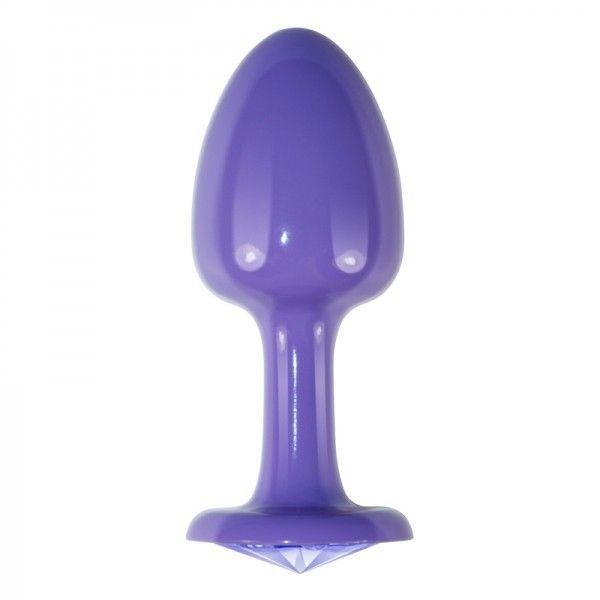Анальна пробка, анальний корок Lovetoy Rosebud Purple 8 см метал