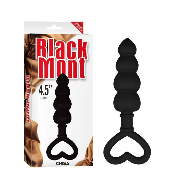 Анальний стимулятор, анальна іграшка Black Mont Beaded Luv Probe силіконовий, градуйовані намистини