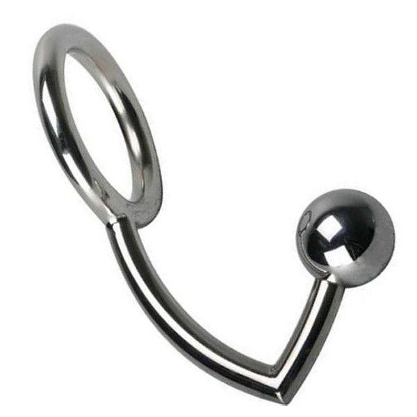 Анальна пробка, анальний корок із кільцем для пенісу медична сталь 4 см, фото 1