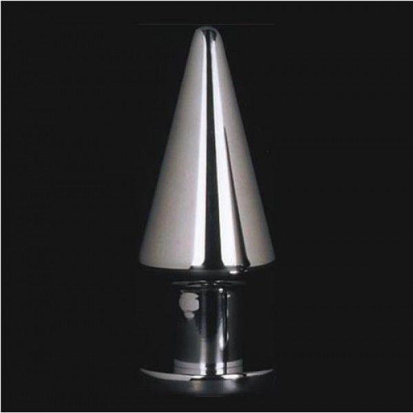 Анальний корок конус, сталева анальна пробка Silver 15 см діаметр 5 см, фото 1