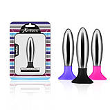 Пробка для ануса, анальна затичка Lovetoy Premimum Combined металевий з силіконовою вставкою, фото 2