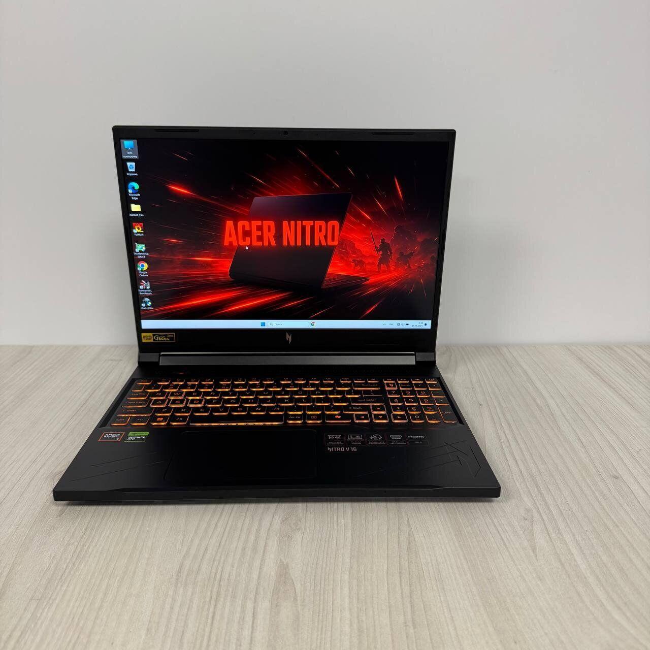 Б/в Ігровий ноутбук Acer Nitro V16 ANV16-41-R514 16" 1920x1200| Ryzen 7 8845HS| 16GB RAM| 1000GB SSD NVMe| RTX 4060 8GB