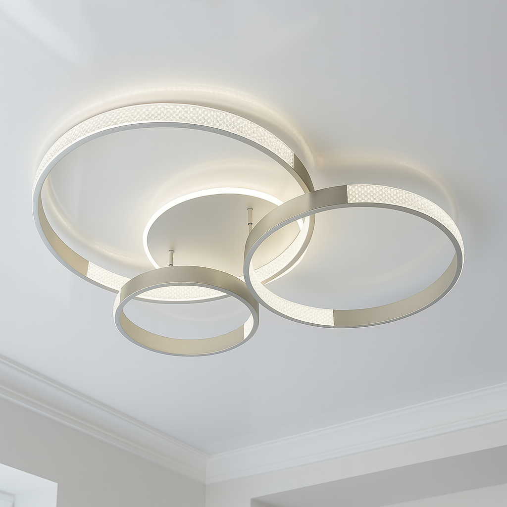 Люстра Лед з колами LUMINARIA 100W до 20 м² колір Білий AKRIL ROUND, фото 1