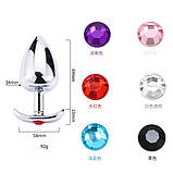 Анальний розширювач, анальна пробка Metal Crystal M, фото 2