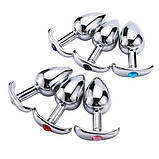 Анальний розширювач, анальна пробка Metal Crystal M, фото 3