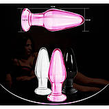 Анальна корка, анальний стимулятор Glass Romance 11 см прозора, фото 3