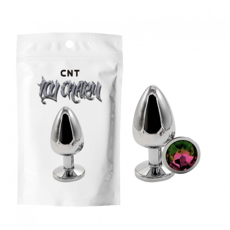 Анальна затичка, плаг для ануса Sparkle Gem Metal Plug з перламутровим кристалом, фото 1