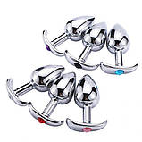 Плаг стимуляції ануса, втулка анальна Metal Crystal L, фото 3